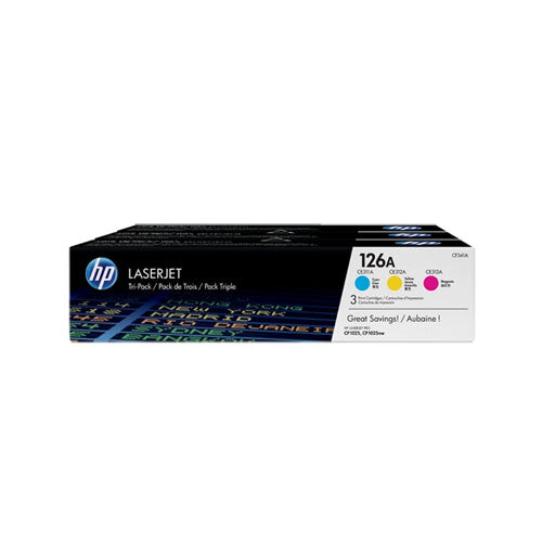 HP #126A Tri Colour Toner Cartridge Pack (CF341A)(CF341A) - 1