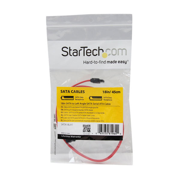 StarTech 0.5m SATA to Left Angle SATA Cable(SATA18LA1) - 2