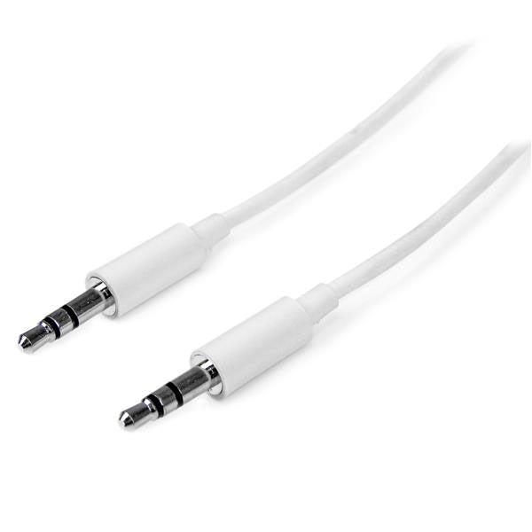StarTech 2m White Slim 3.5mm Stereo Audio Cable(MU2MMMSWH) - 1