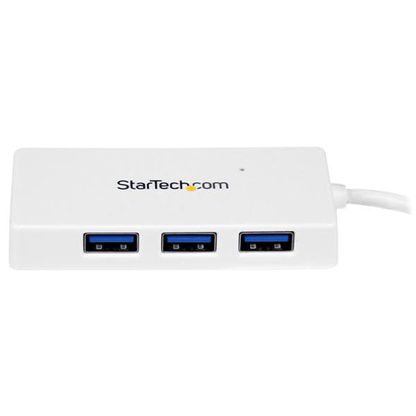StarTech Portable 4 Port Mini USB 3.0 Hub - White(ST4300MINU3W) - 1