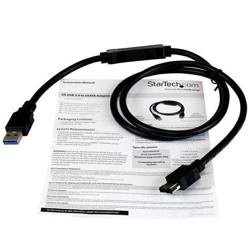 StarTech USB 3.0 to eSATA Cable - 0.9M(USB3S2ESATA3) - 5