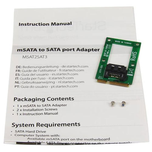 StarTech mSATA to SATA HDD/SSD Adapter Converter(MSAT2SAT3) - 3
