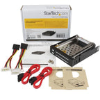 StarTech 3.5" Bay to 2x2.5" HDD Hot Swap Trayless SATA III Mobile Rack Backplane(HSB220SAT25B) - 7