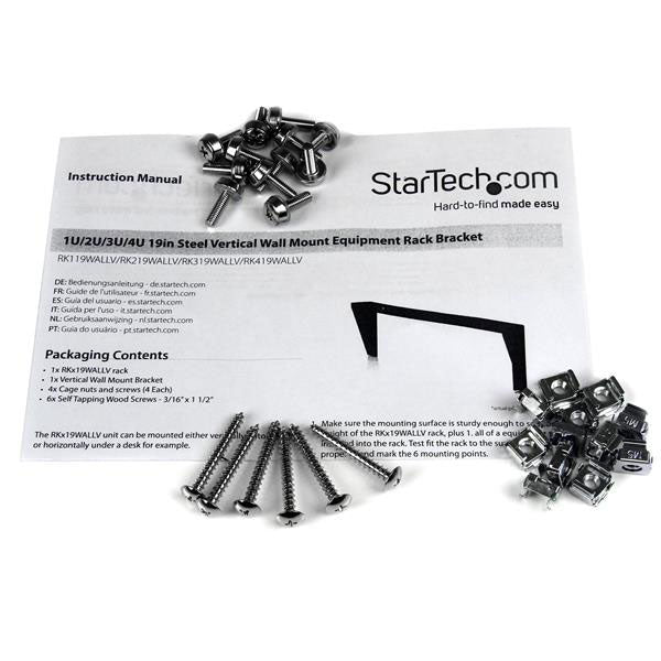 StarTech 4U 19" Vertical Wall Mount Rack Bracket(RK419WALLV) - 5