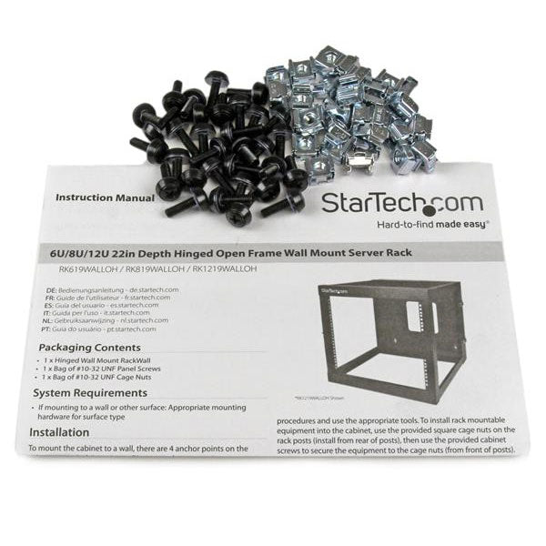 StarTech 6U 22" Open Frame Wall Mount Server Rack(RK619WALLOH) - 5