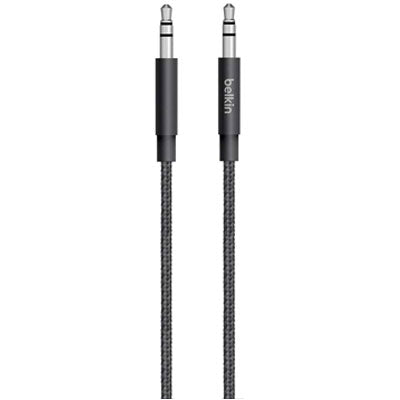Belkin MIXITUP Metallic Premium 3.5mm Auxiliary Cable - Black - 1.2m(AV10164bt04-BLK) - 1