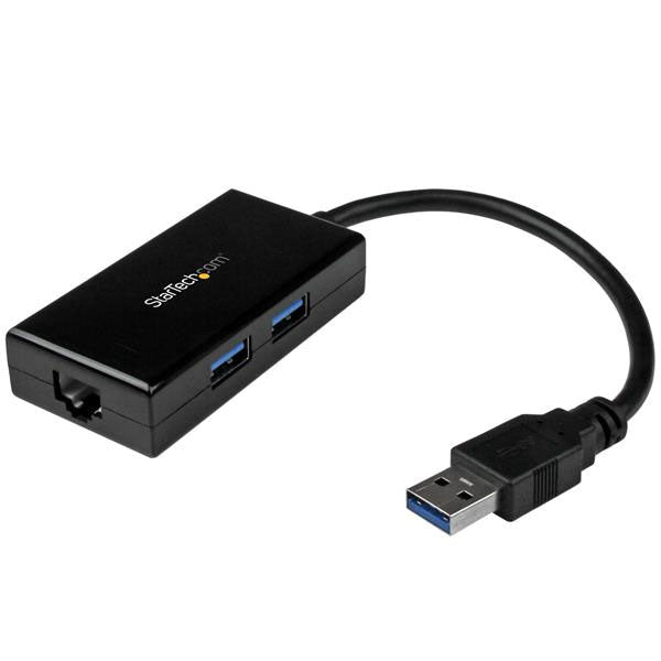 StarTech USB 3.0 to Gigabit Network Adapter with Built-In 2-Port USB Hub(USB31000S2H) - 1