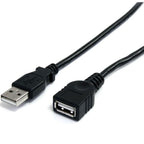 StarTech 2m USB 2.0 Type-A Extension Cable (M/F) - Black(USBEXTAA6BK) - 1