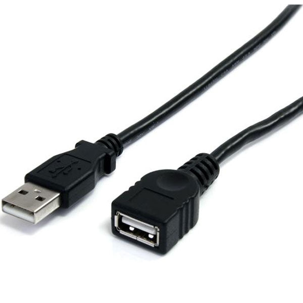 StarTech 2m USB 2.0 Type-A Extension Cable (M/F) - Black(USBEXTAA6BK) - 1