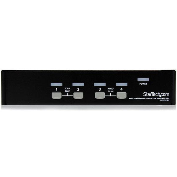 StarTech 4 Port VGA USB KVM Switch with OSD - 1U Rackmount(SV431DUSBU) - 2