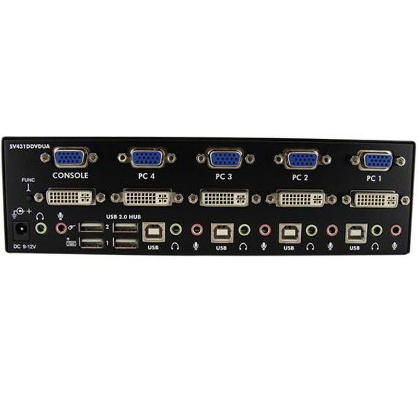 StarTech 4 Port DVI VGA Dual Monitor KVM Switch USB with Audio and USB 2.0 Hub(SV431DDVDUA) - 2