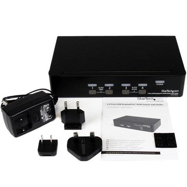 StarTech 4 Port DisplayPort USB KVM Switch with Audio & USB 2.0 Hub(SV431DPUA) - 4