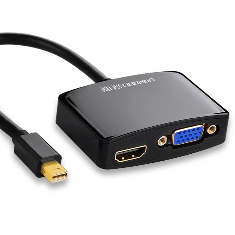 Ugreen 10439 Mini Display Port to HDMI & VGA Dual Converter - Black(10439) - 1