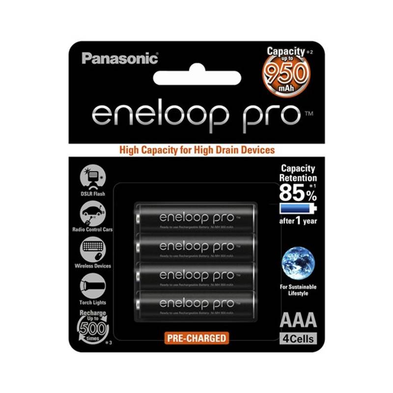Panasonic Eneloop Pro Ni-MH Batteries 950mAH - AAA 4 Pack(SB2938) - 1