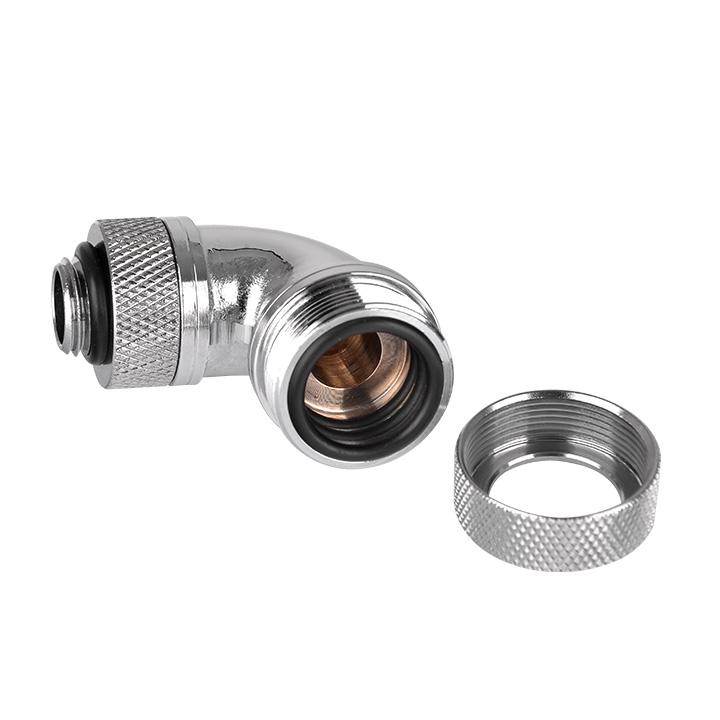 Thermaltake Pacific G1/4 PETG Tube 90-Degree Compression 16mm OD – Chrome(CL-W097-CA00SL-A) - 2