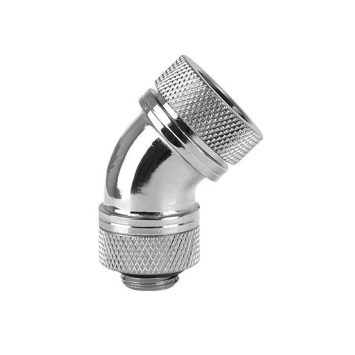 Thermaltake Pacific G1/4 PETG Tube 45-Degree Compression 16mm OD – Chrome(CL-W096-CA00SL-A) - 1