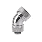 Thermaltake Pacific G1/4 PETG Tube 45-Degree Compression 16mm OD – Chrome(CL-W096-CA00SL-A) - 1