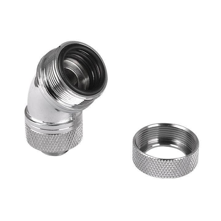 Thermaltake Pacific G1/4 PETG Tube 45-Degree Compression 16mm OD – Chrome(CL-W096-CA00SL-A) - 2