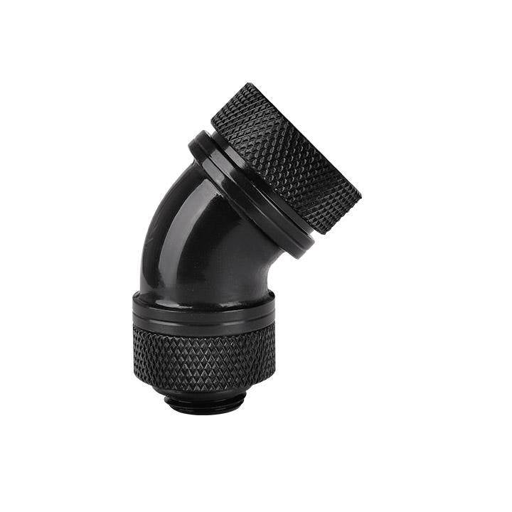 Thermaltake Pacific G1/4 PETG Tube 45-Degree Compression 16mm OD – Black(CL-W096-CA00BL-A) - 1
