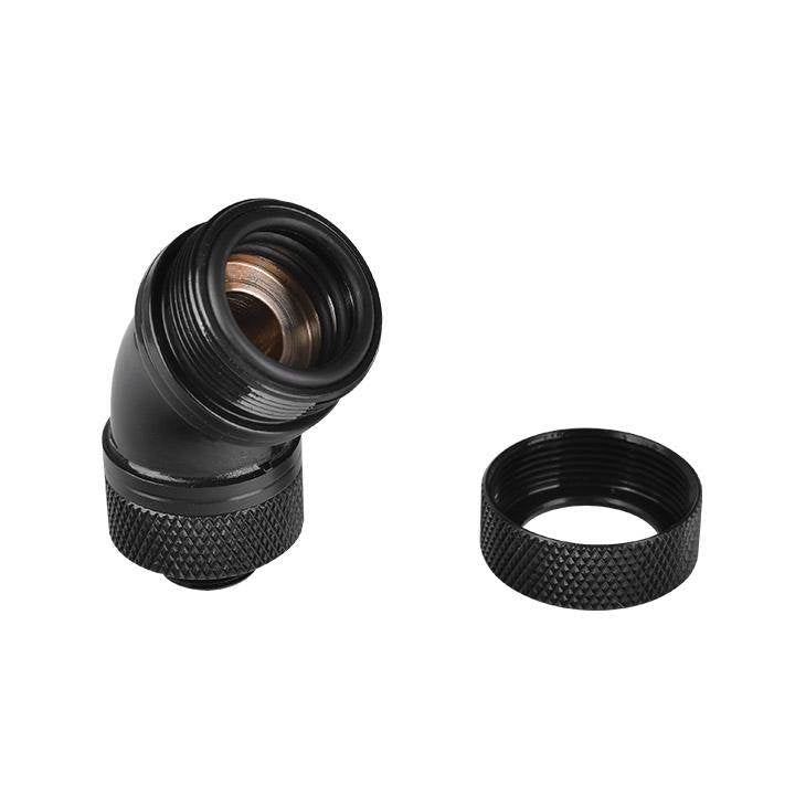 Thermaltake Pacific G1/4 PETG Tube 45-Degree Compression 16mm OD – Black(CL-W096-CA00BL-A) - 2