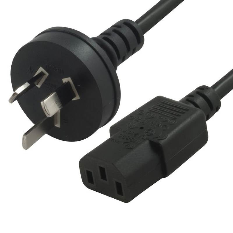 3pin Mains Plug to IEC C13 Female Power Cable (Wall - PC 240V) 1.8m(ACL106BK-18) - 1