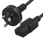 3pin Mains Plug to IEC C13 Female Power Cable (Wall - PC 240V) 1.8m(ACL106BK-18) - 1