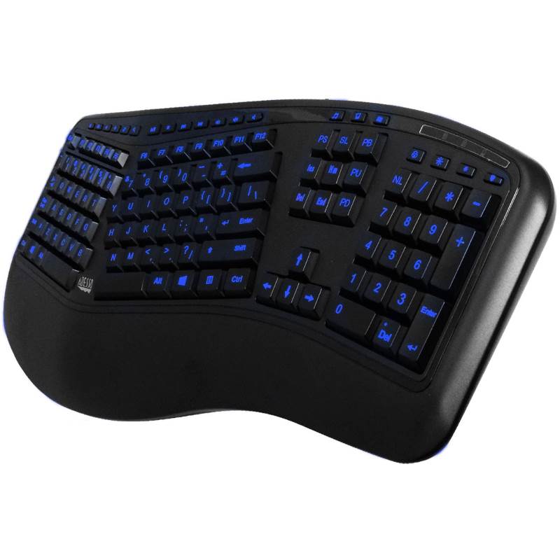Adesso Tru-Form 150 AKB-150EB 3-Color Illuminated Ergonomic Keyboard(AKB-150EB) - 5