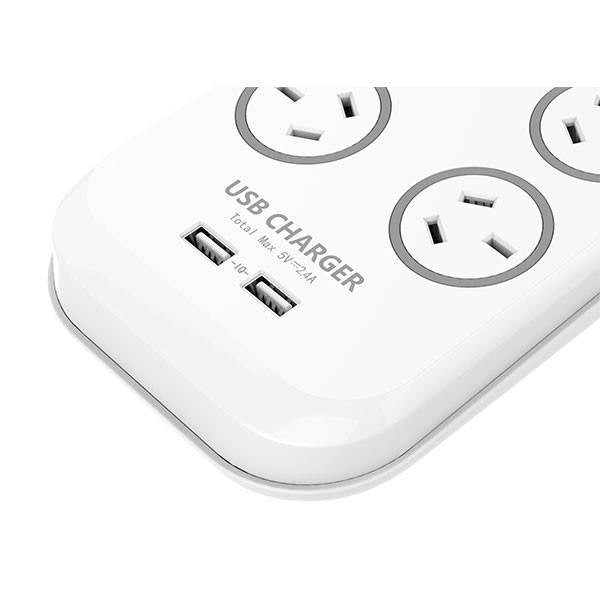 Huntkey SAC607 6 Socket PowerBoard with Surge Protection with 2 USB Ports(SAC607) - 7