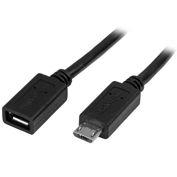 StarTech 0.5m / 20in Micro-USB Extension Cable - M/F(USBUBEXT50CM) - 1