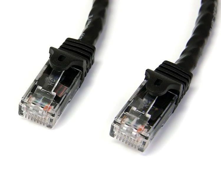 StarTech CAT6 Ethernet Cable 5m Black 650MHz 100W Snagless Patch Cord(N6PATC5MBK) - 1