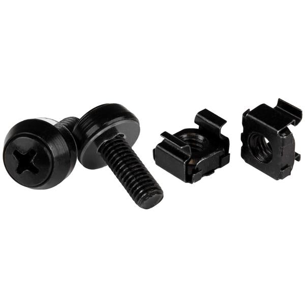 StarTech M6 x 12mm - Screws and Cage Nuts - 100 Pack, Black(CABSCREWM62B) - 1