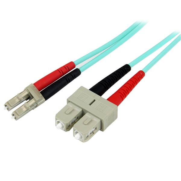 StarTech 5m Fiber Optic Cable - Aqua - MM Duplex 50/125 - LSZH - LC/SC(A50FBLCSC5) - 1