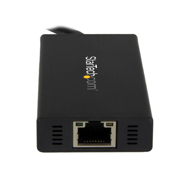 StarTech 3 Port Portable USB 3.0 Hub with Gigabit Ethernet Adapter NIC(ST3300GU3B) - 3
