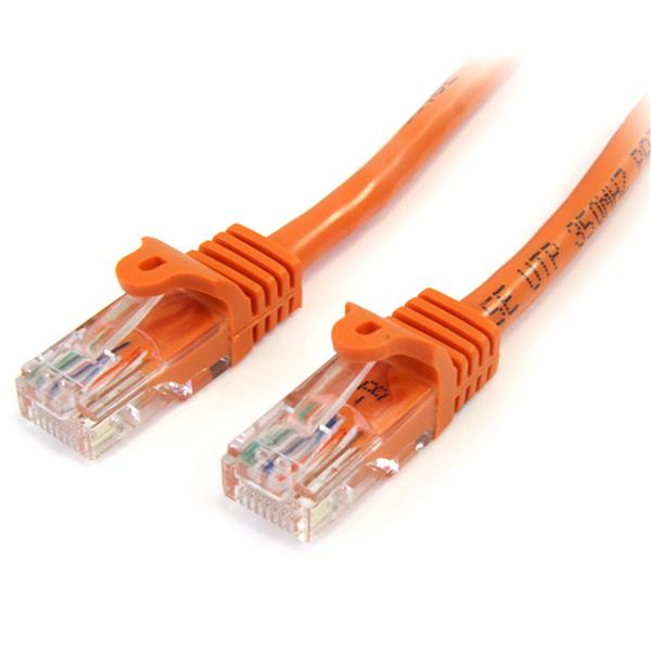 StarTech 3m Orange Cat5e / Cat 5 Snagless Patch Cable 3 m(45PAT3MOR) - 1