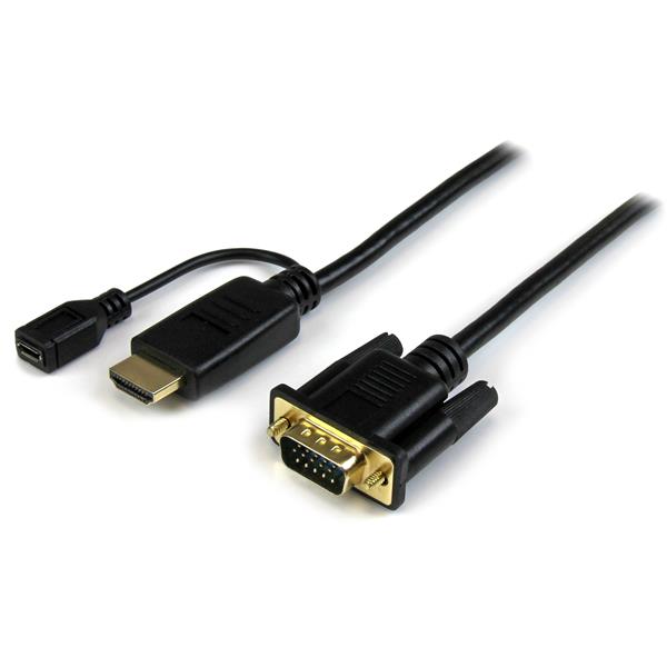 StarTech 3 ft HDMI to VGA active converter cable - HDMI to VGA adapter(HD2VGAMM3) - 1