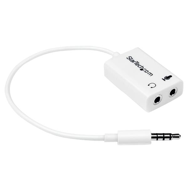 StarTech 4 Position to 2x 3 Pin 3.5mm Headset Splitter Adapter - White(MUYHSMFFADW) - 1