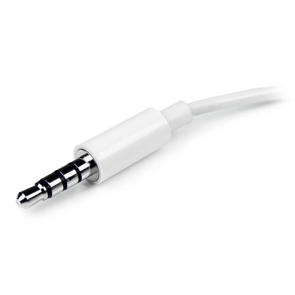 StarTech 4 Position to 2x 3 Pin 3.5mm Headset Splitter Adapter - White(MUYHSMFFADW) - 2