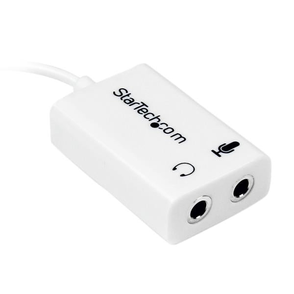 StarTech 4 Position to 2x 3 Pin 3.5mm Headset Splitter Adapter - White(MUYHSMFFADW) - 3