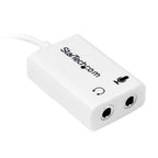 StarTech 4 Position to 2x 3 Pin 3.5mm Headset Splitter Adapter - White(MUYHSMFFADW) - 3