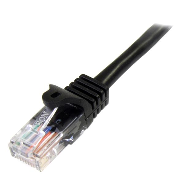 StarTech 3m Black Cat5e / Cat 5 Snagless Patch Cable 3 m(45PAT3MBK) - 2