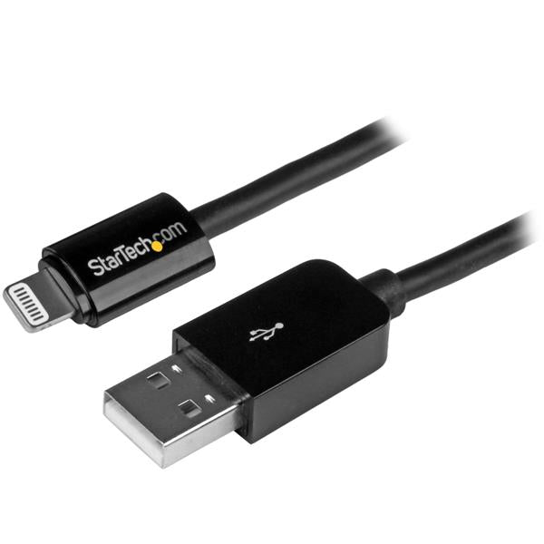 StarTech 10 ft Long Black Apple Lightning to USB Cable iPhone iPod iPad(USBLT3MB) - 2