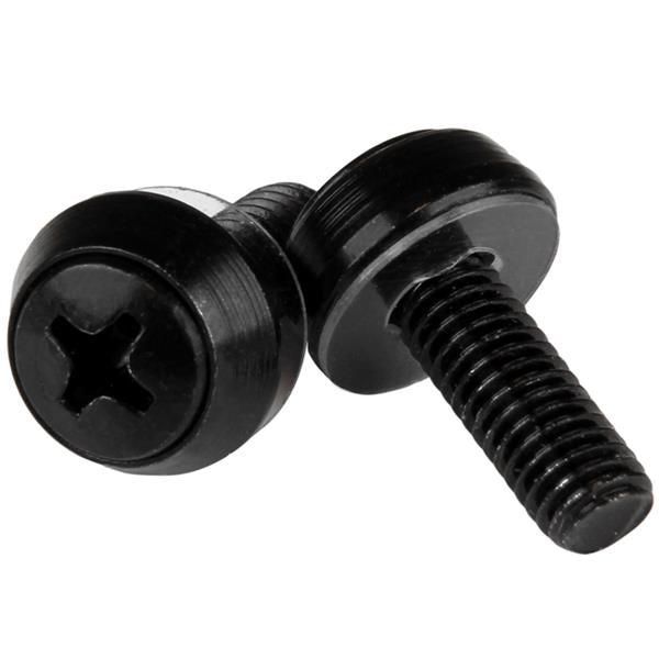 StarTech M6 x 12mm - Mounting Screws for Server Racks - 50 Pack, Black(CABSCREWSM6B) - 1