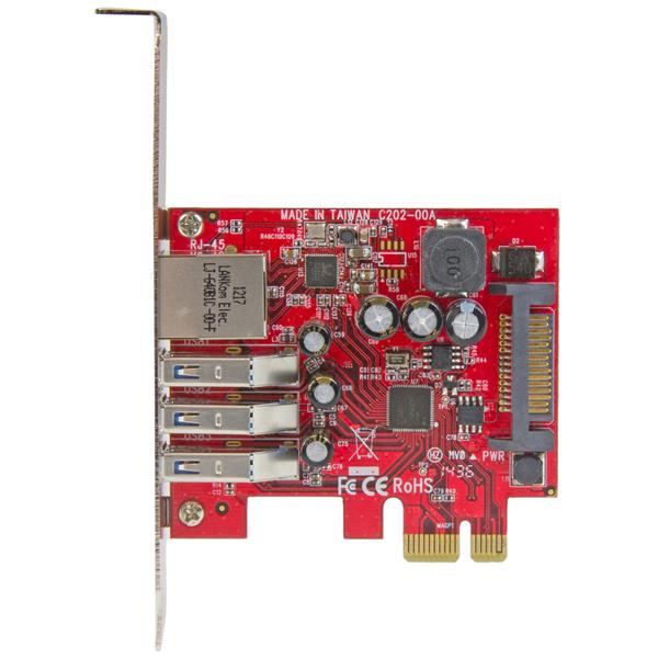 StarTech 3 Port PCI Express USB 3.0 Card + Gigabit Ethernet(PEXUSB3S3GE) - 2