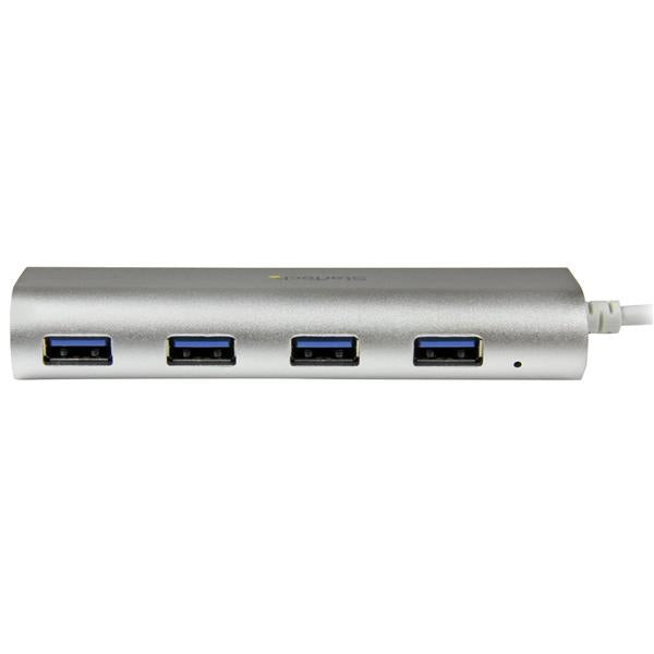 StarTech 4 Port Portable USB 3.0 Hub w/ Built-in Cable - Travel USB Hub(ST43004UA) - 3