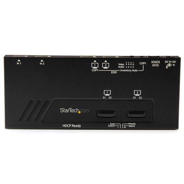 StarTech 2x2 HDMI Matrix Switch - 4K with Fast Switching & Auto-Sensing(VS222HD4K) - 4