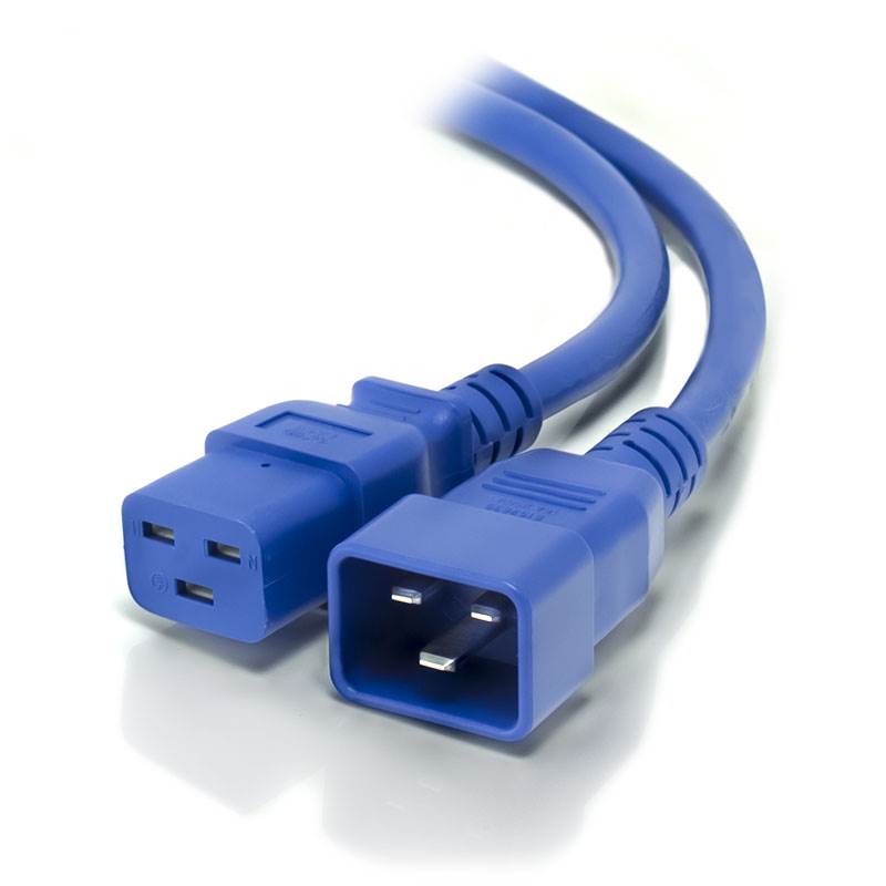 Alogic 0.5m IEC C19 to IEC C20 Power Extension Cable (M/F) Cable Blue(MF-C19C20-0.5-BLU) - 1
