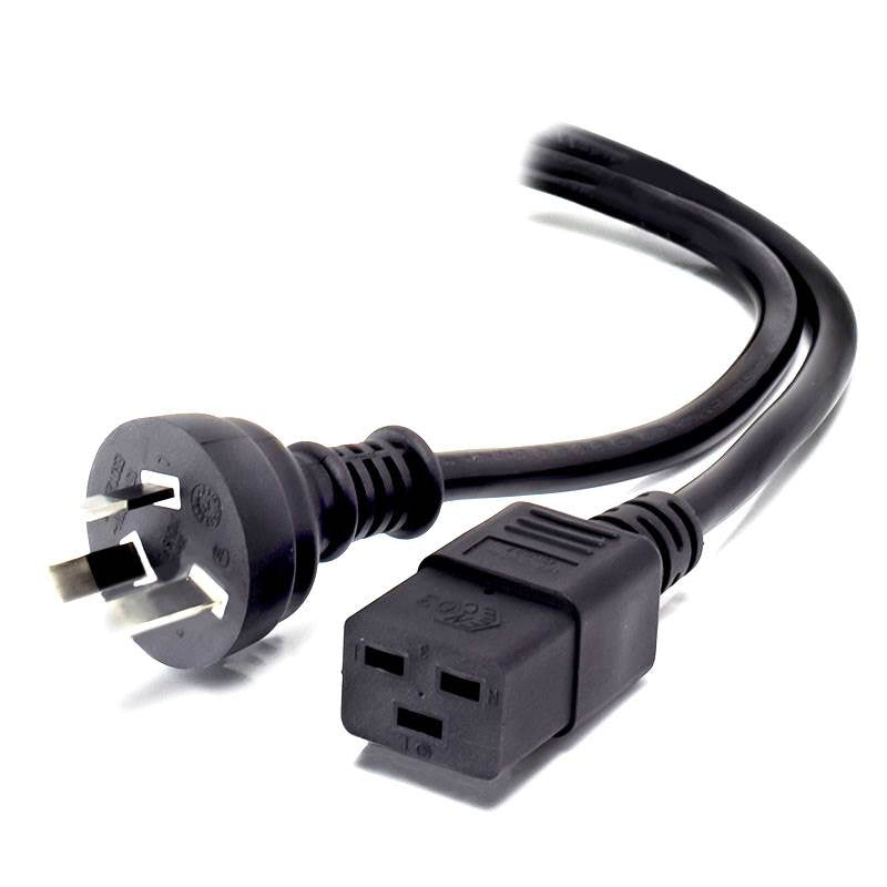 Alogic 2m Aus 3 Pin Mains Plug to IEC C19 (M/F)(MF-3PC19-02) - 1