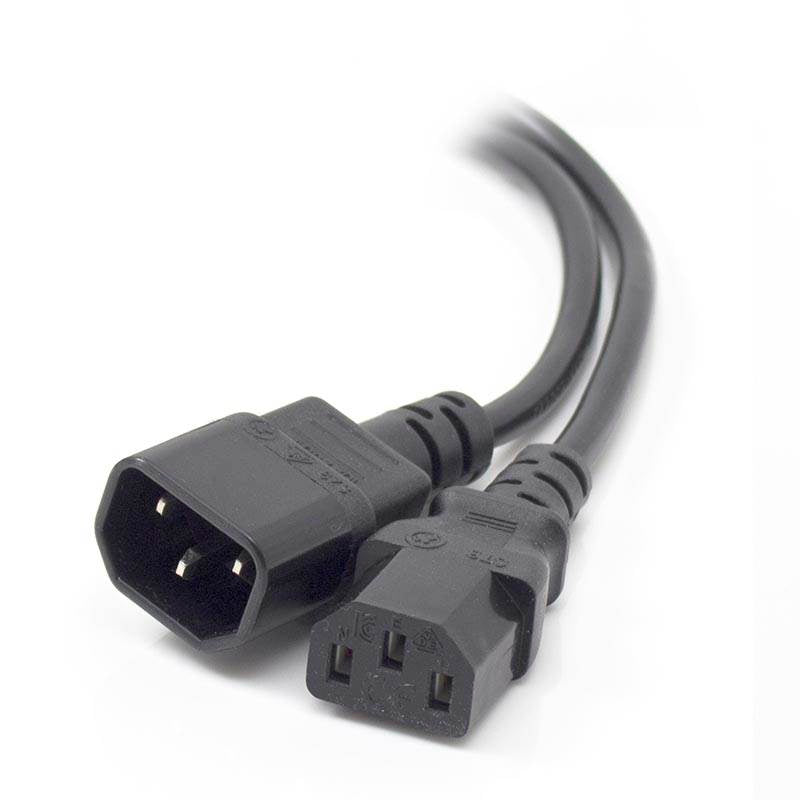 Alogic 2m IEC C13 to IEC C14 Computer Power Extension Cord (M/F) Black(MF-C13C14-02) - 1