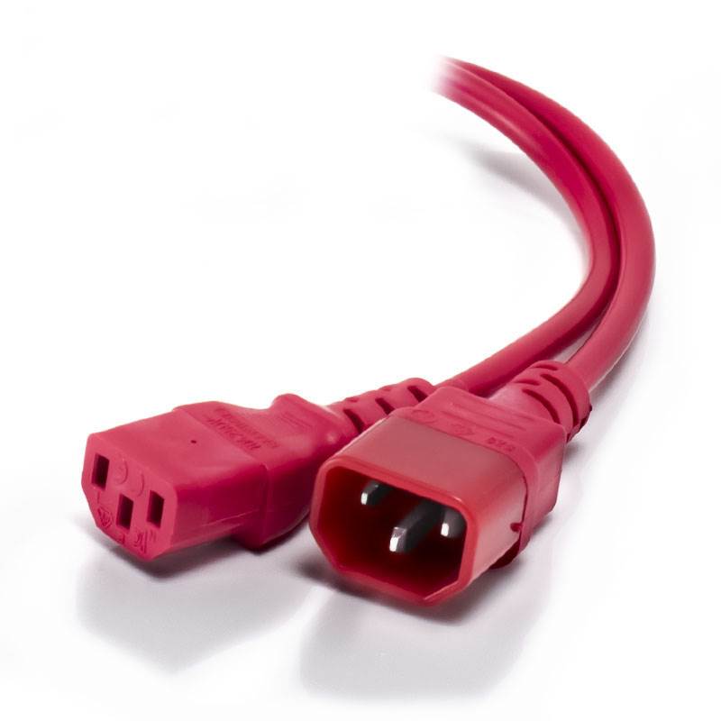 Alogic 2m IEC C13 to IEC C14 Computer Power Extension Cord (M/F)RED(MF-C13C14-02-RD) - 1