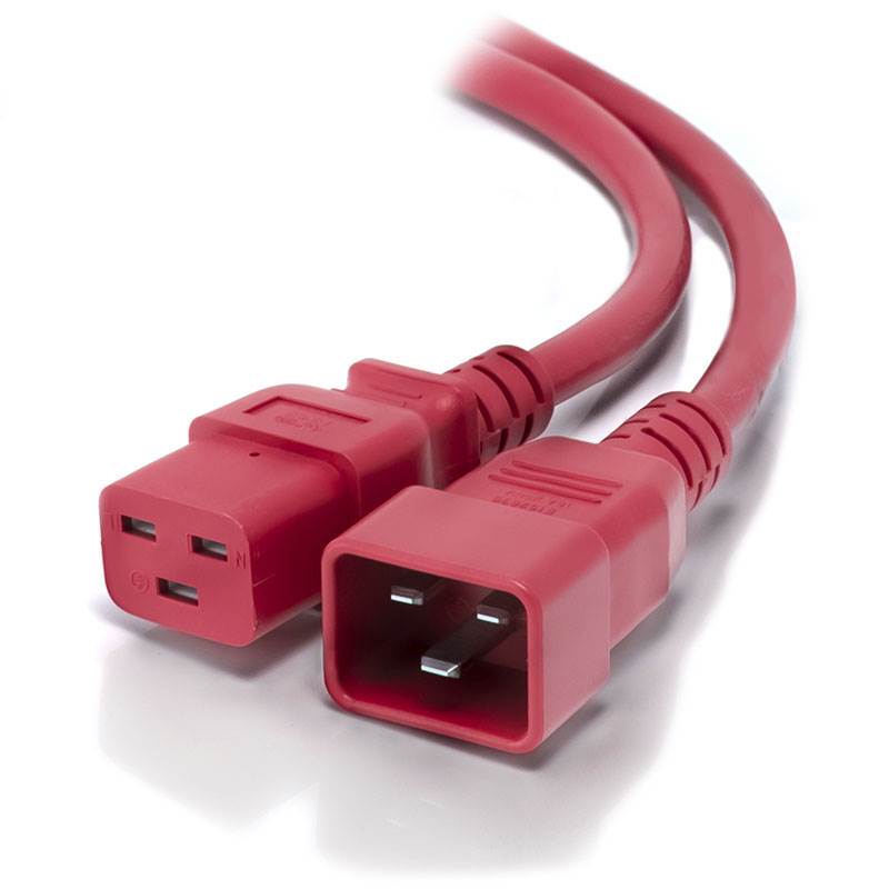 Alogic 2m IEC C19 to IEC C20 Power Extension (M/F) Cable Red(MF-C19C20-02-RD) - 1